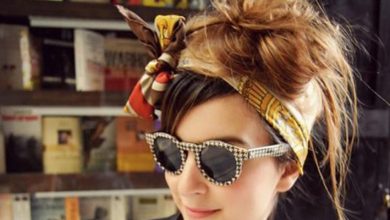 funky bow hair scarf 2 7 Trendy Ways To Wear Headscarves That are Creative - 7 rose gold engagement rings