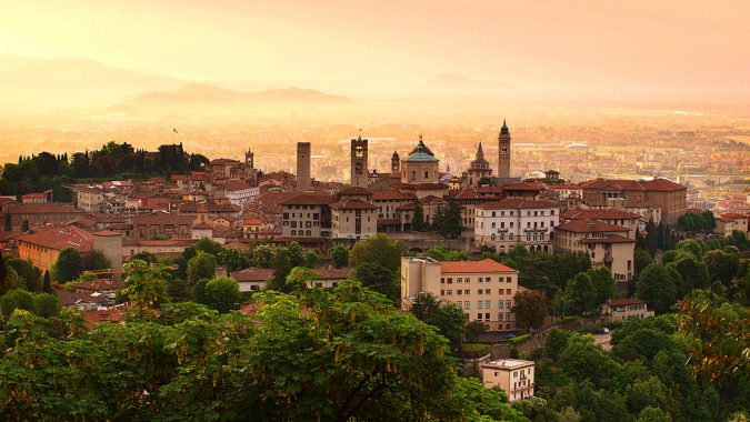 Best 5 Italy's Hidden Destinations 2 Sunrise at Bergamo old town Lombardy Italy Best 5 Italy's Hidden Destinations - 2