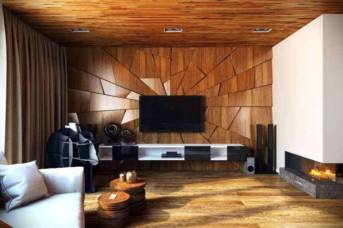 artistic-wood-living-room-home-decoration-675x450 10 Wood Floors Design Ideas for Living Rooms