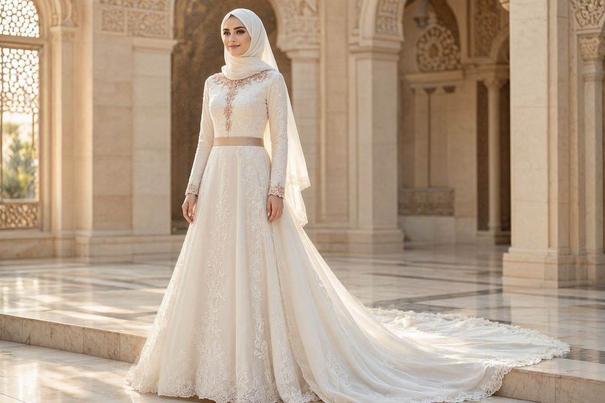 15 Fabulous Wedding Dresses for Muslim Brides 11 Elegant Nikah Wedding Dress 15 Fabulous Wedding Dresses for Muslim Brides - 11