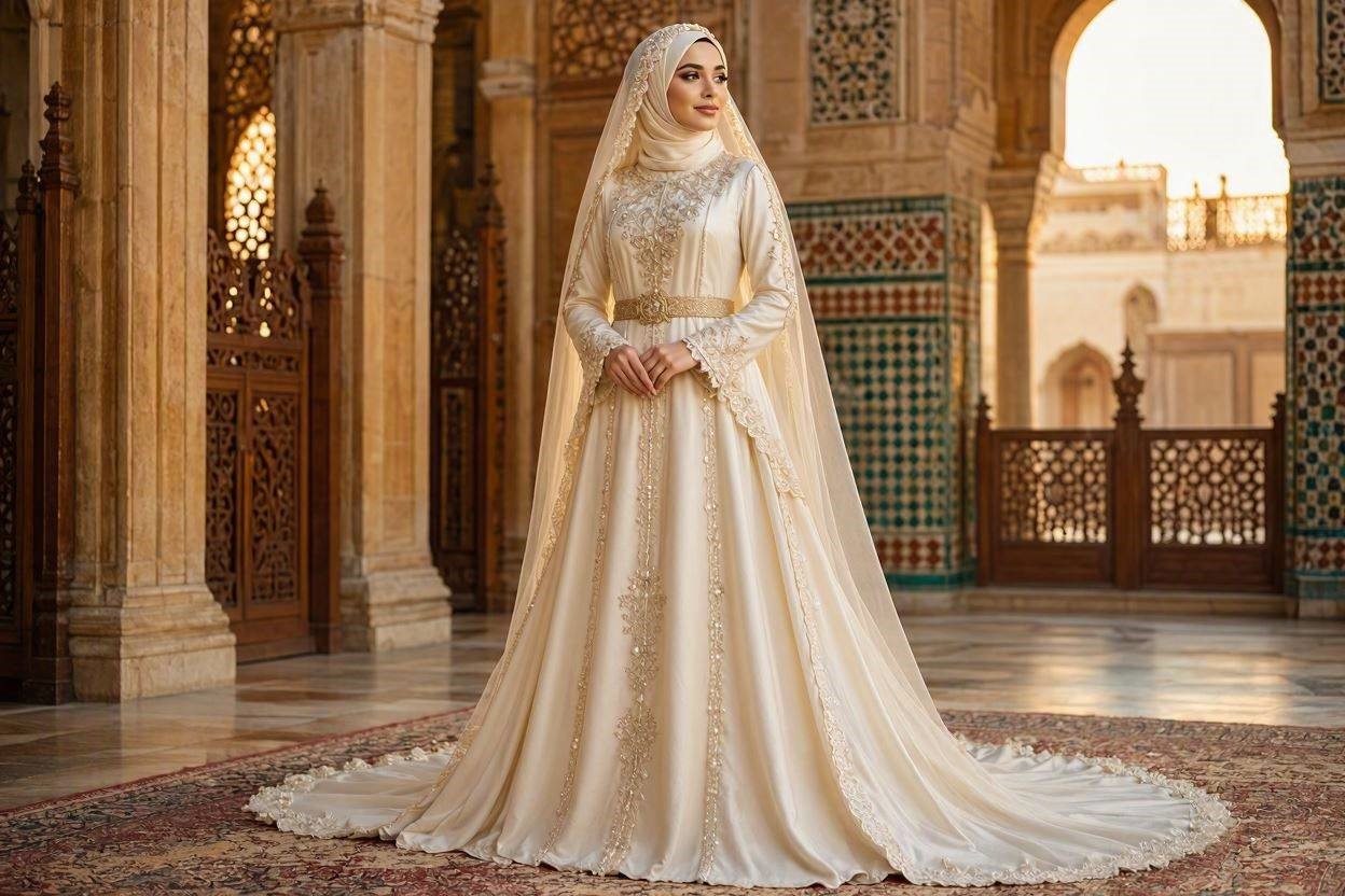 15 Fabulous Wedding Dresses for Muslim Brides 10 Islamic Bridal Kaftan 15 Fabulous Wedding Dresses for Muslim Brides - 10