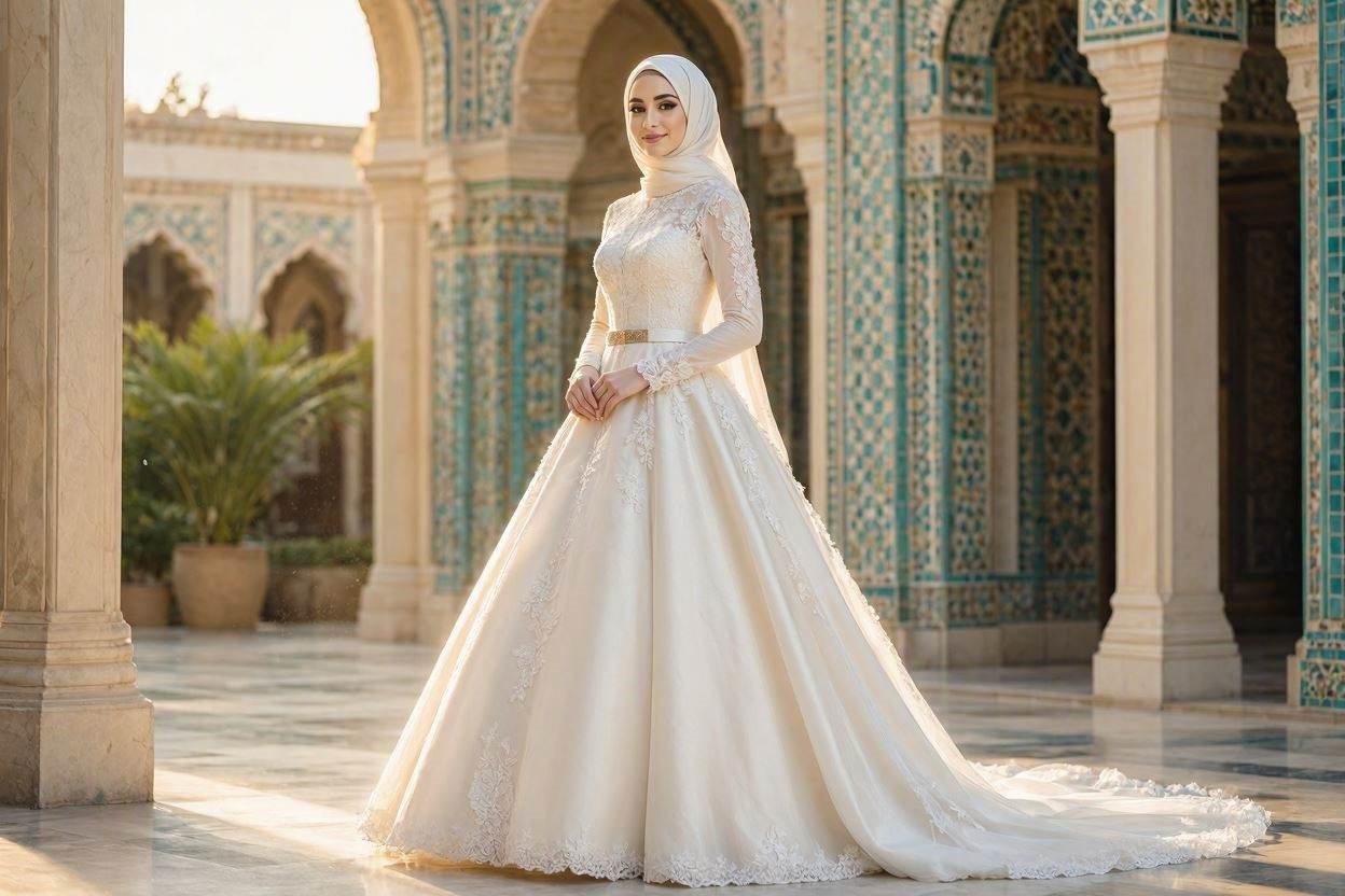 15 Fabulous Wedding Dresses for Muslim Brides 6 Modern Modest Ball Gown 15 Fabulous Wedding Dresses for Muslim Brides - 6