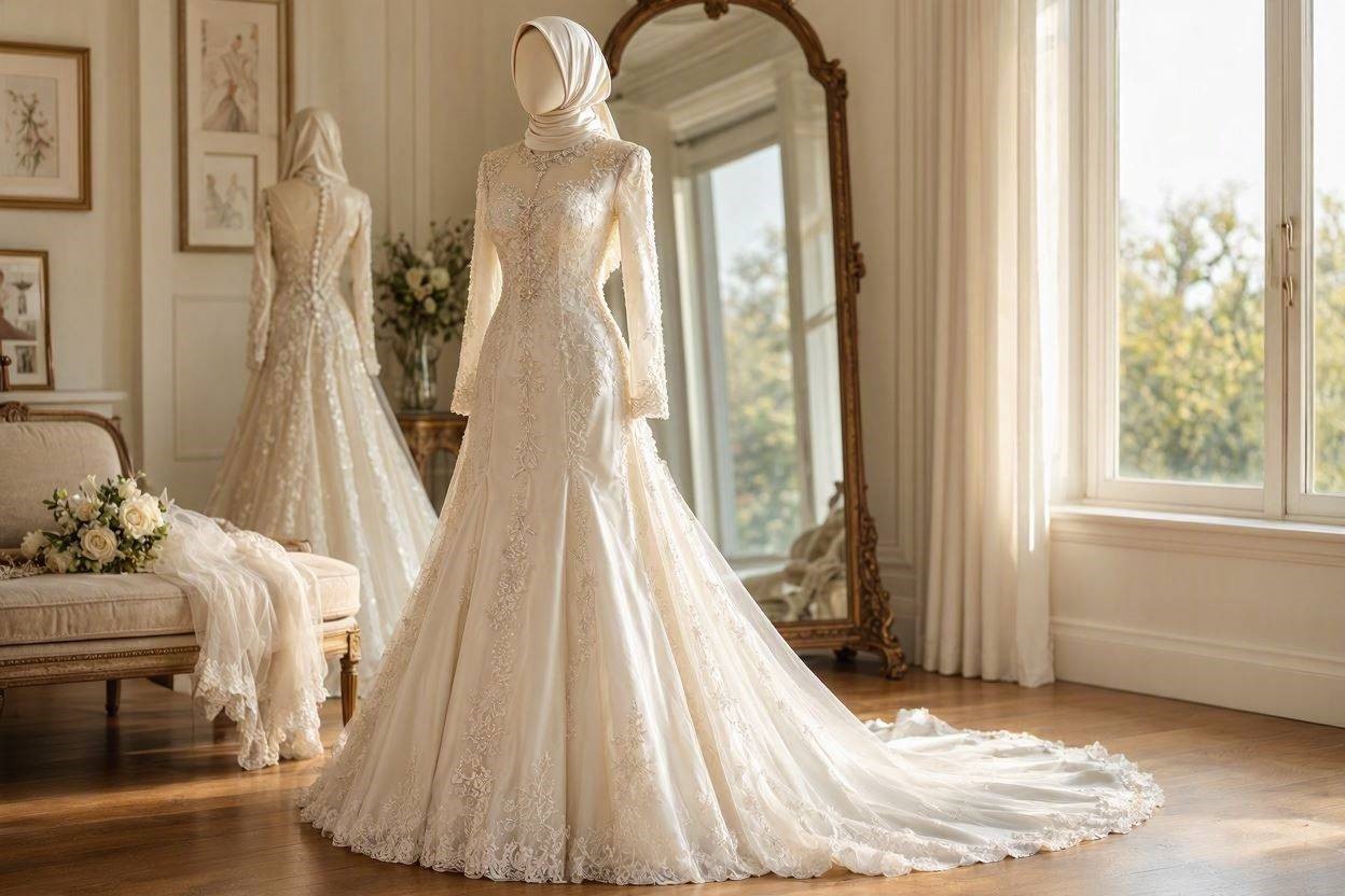 15 Fabulous Wedding Dresses for Muslim Brides 9 Modest Mermaid Wedding Dress 15 Fabulous Wedding Dresses for Muslim Brides - 9