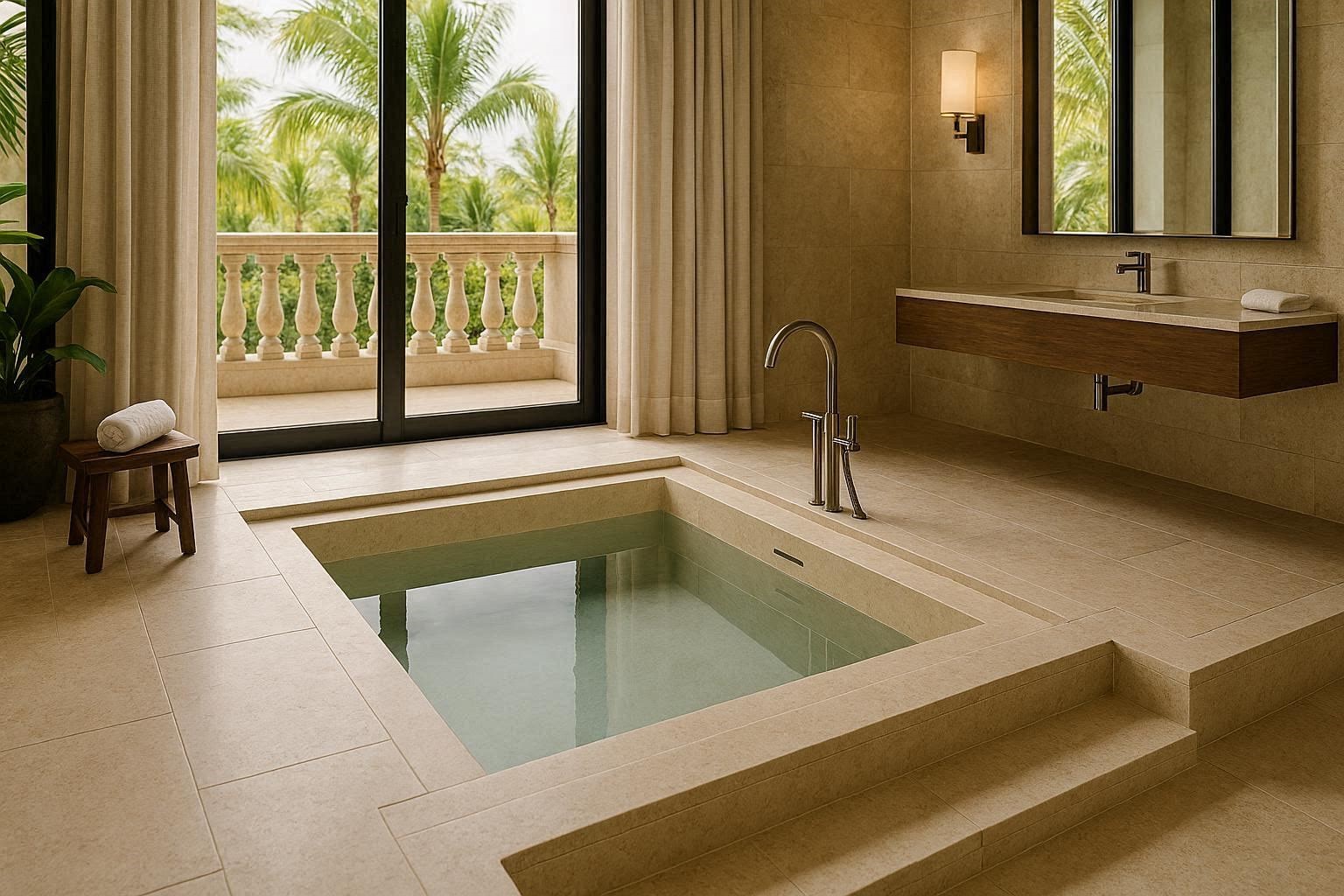 Best Trendy 15 Magnificent & Dazzling Bathtub Designs 16 Sunken Bathtub Designs for a High End Resort Atmosphere Best Trendy 15 Magnificent & Dazzling Bathtub Designs - 16
