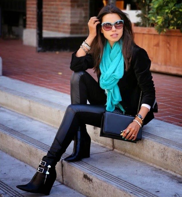 colored-spring-scarf-winter-outfit 80 Elegant Fall & Winter Outfit Ideas 2022