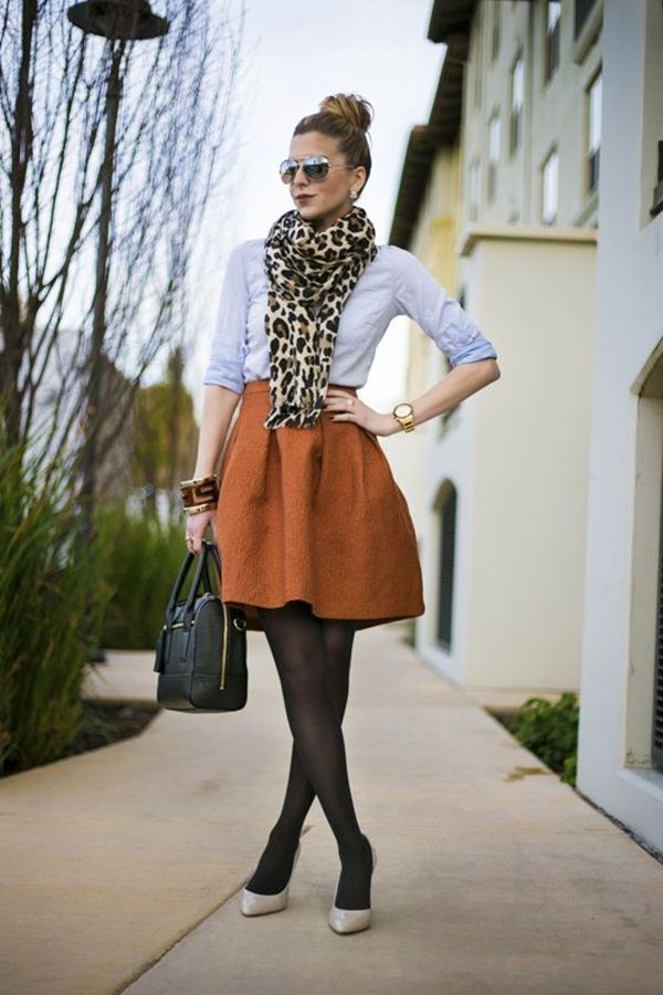 winter-outfit-animal-printed-scarf 80 Elegant Fall & Winter Outfit Ideas 2022