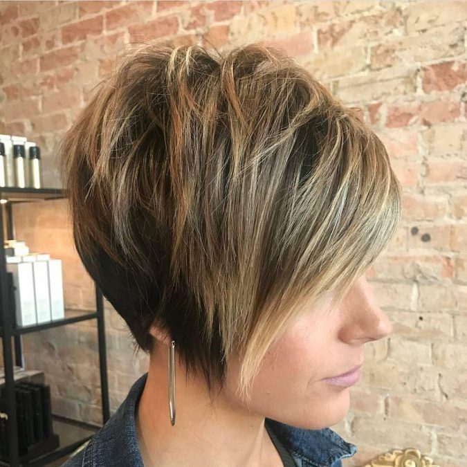 Asymmetrical Undercut Shaggy Pixie hairstyle With Side Swept Bangs Best 10 Trendy Short Hairstyles With Bangs - 3