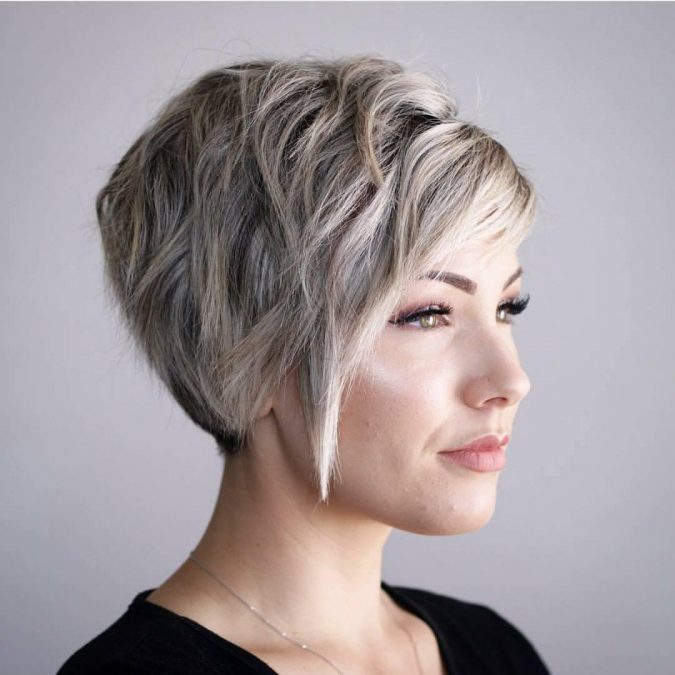 Short Stacked Inverted Bob with Fringe Best 10 Trendy Short Hairstyles With Bangs - 4