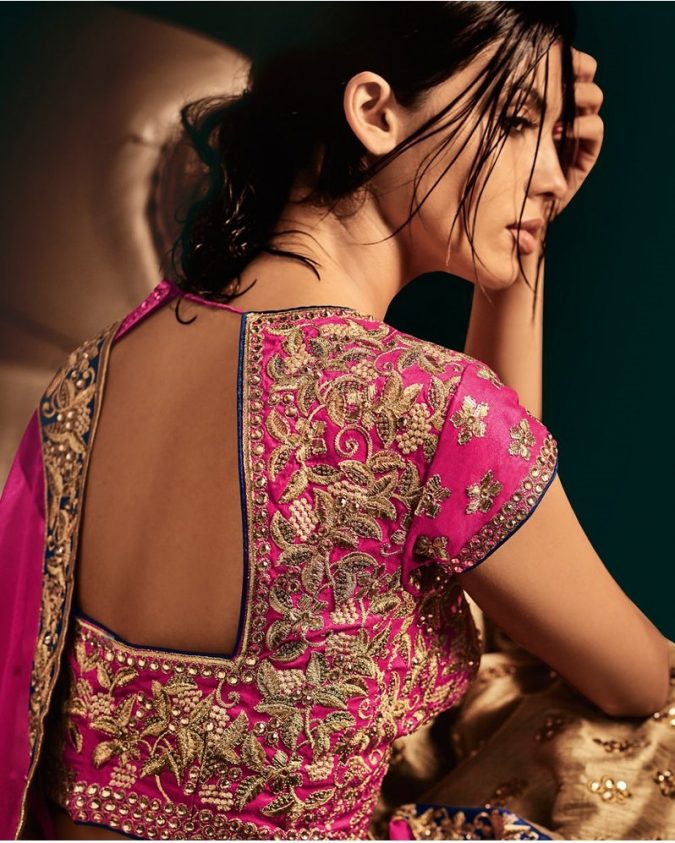 pink-choli-lehenga-1-675x843 Shop Perfect Lehenga Online [Top Lehenga Saree Designs]