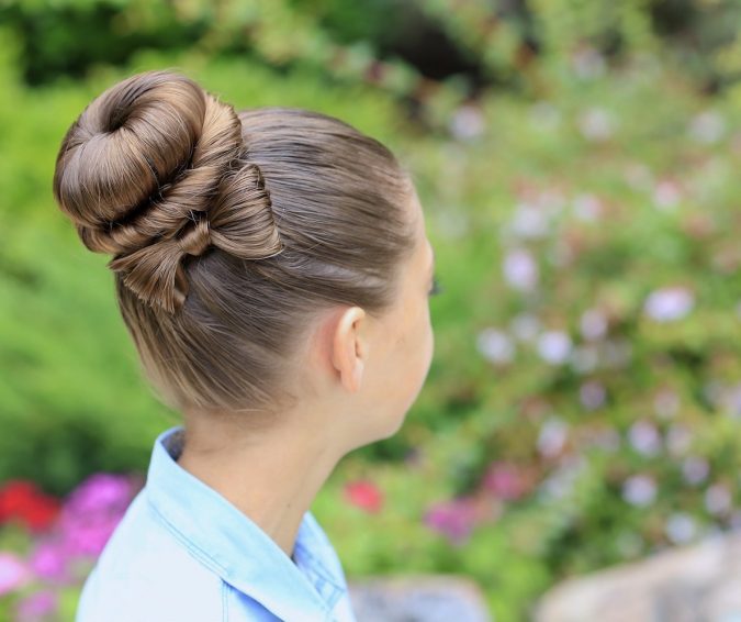 school-hairstyles-Bun-and-Bow-675x566 Top 10 Trendy Back to School Hairstyles 2022 - 2023