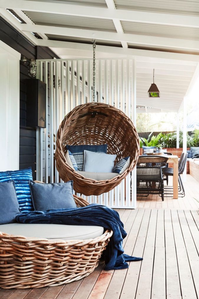 boho-decor-Hanging-chair-675x1013 +45 Stellar Boho Interior Designs & Trends for 2020