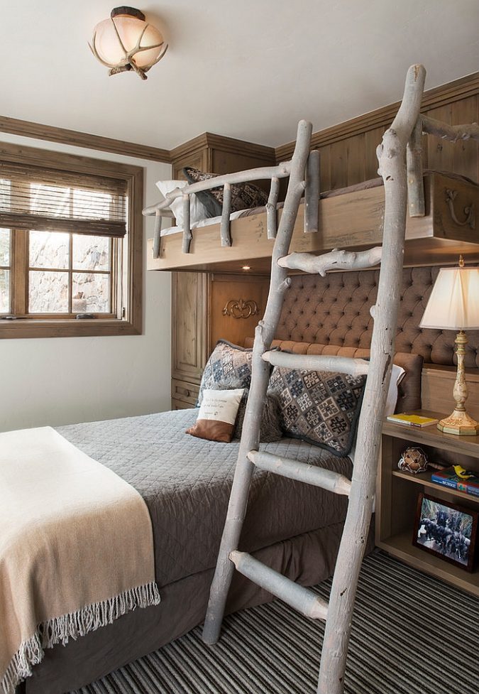 boho-home-decor-bedroom-ladder-Ladder-and-railing-on-the-bunk-bed-give-the-bedroom-a-cool-touch-675x977 +45 Stellar Boho Interior Designs & Trends for 2020