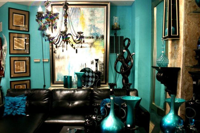 boho home decor livingroom dark walls +45 Stellar Boho Interior Designs & Trends - 11
