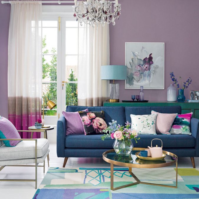 boho home decor purple living room ideas +45 Stellar Boho Interior Designs & Trends - 35