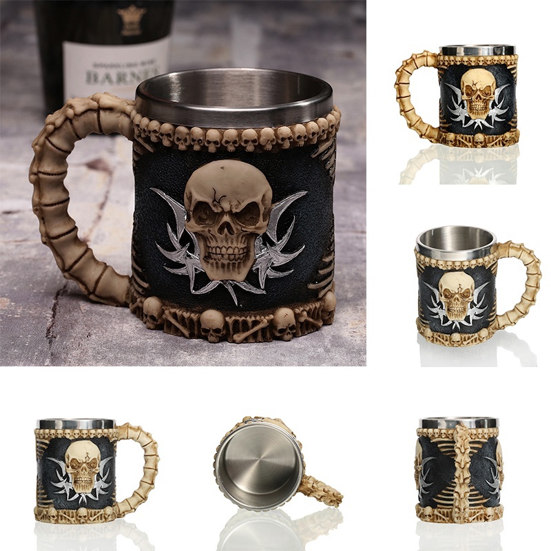 Creative-3D-Viking-Warrior-Skull-Mug-5 Creative 3D Viking Warrior Skull Mug