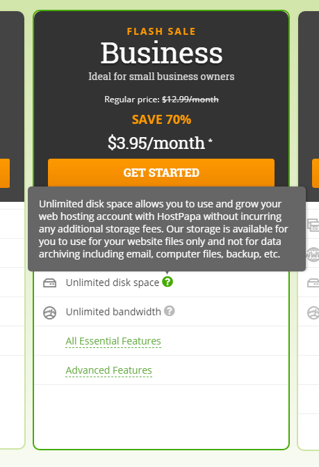 Hostpapa-unlimited-disk-space Why Is Hostpapa Suitable for Your Small Business? .. [Detailed Review]