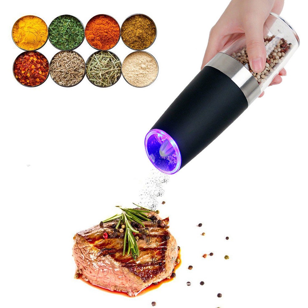 Portable-Electric-Stainless-Steel-Pepper-and-Salt-Grinder-with-Blue-LED-Light-11 Smart Electric Grinder with Blue LED Light