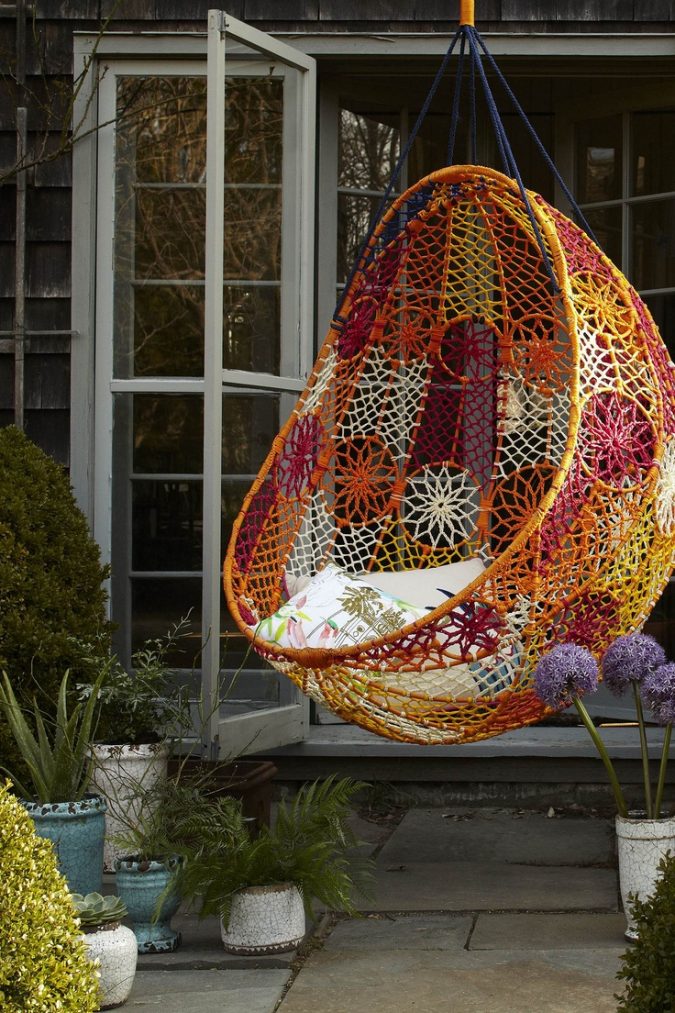 home garden hanging chair e1542044688633 Top 7 Best Ideas to Revamp Your Garden - 8