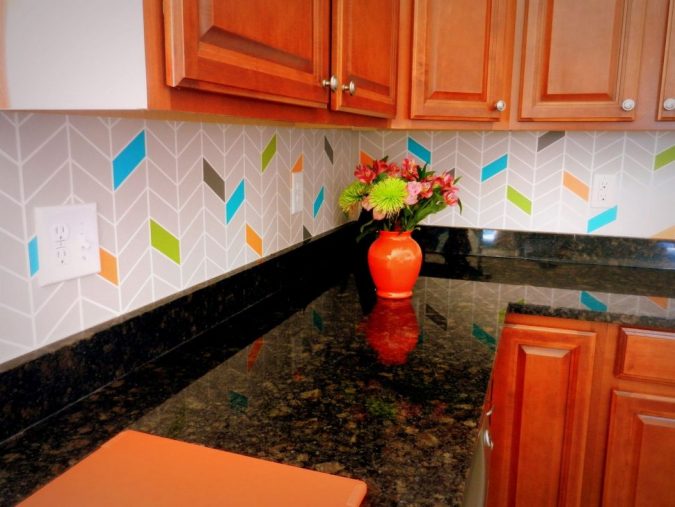 kitchen decor painted chevron backsplash 10 Outdated Kitchen Trends to Substitute - 3