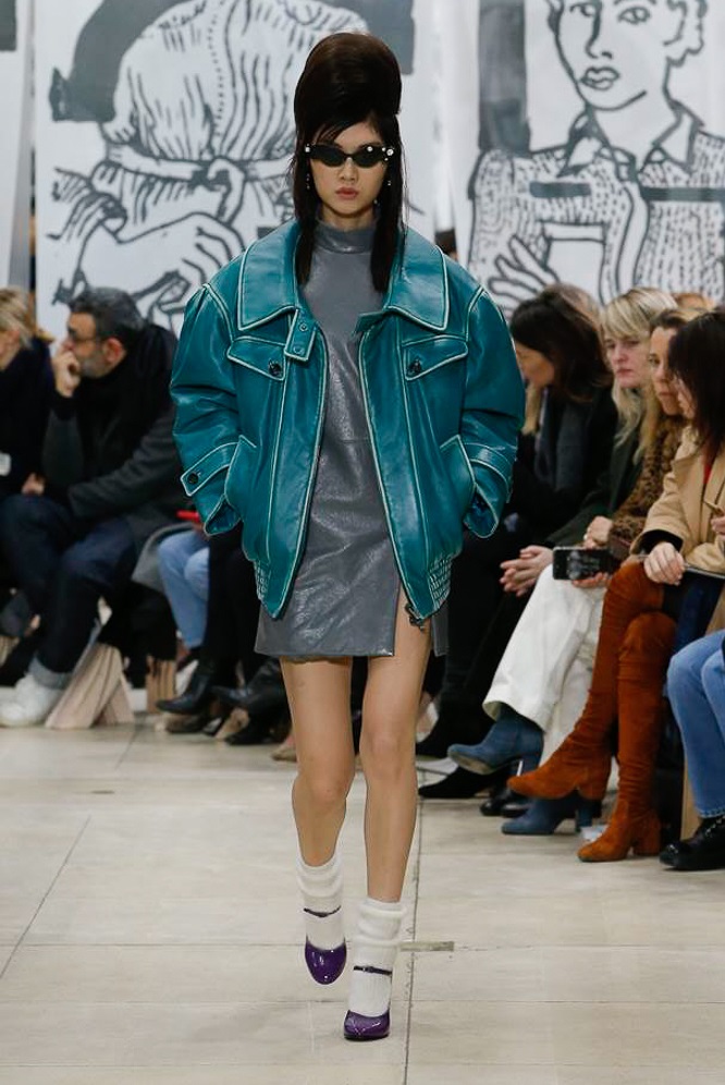 leather jacket mini dress miu miu fall winter 2019 70+ Retro Fashion Ideas & Trends for Fall/Winter - 7