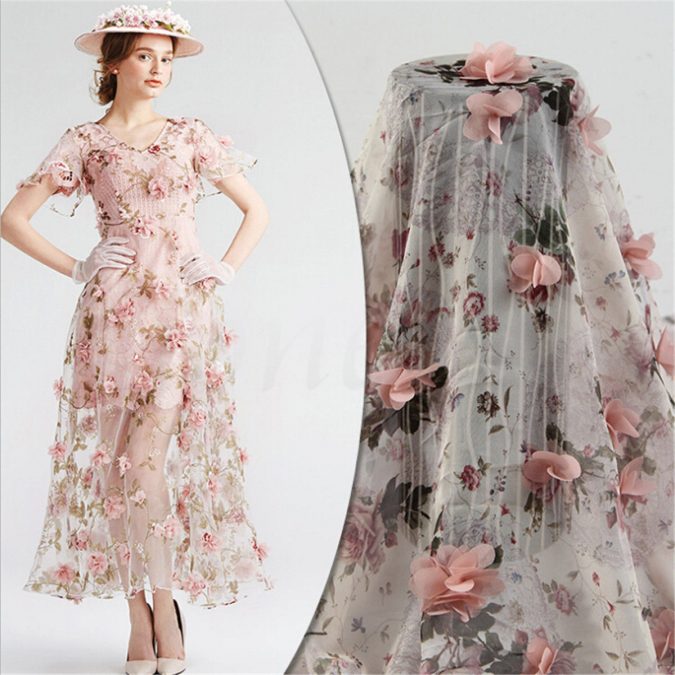 Lace-Fabric-Organza-3D-Chiffon-Rose-Floral-Embroidery-675x675 150+ Bridal Fashion Trends and Ideas for Fall/winter 2020