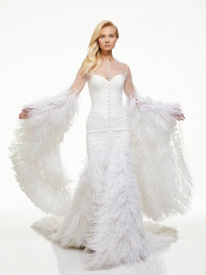 feathers..-675x900 150+ Bridal Fashion Trends and Ideas for Fall/winter 2020