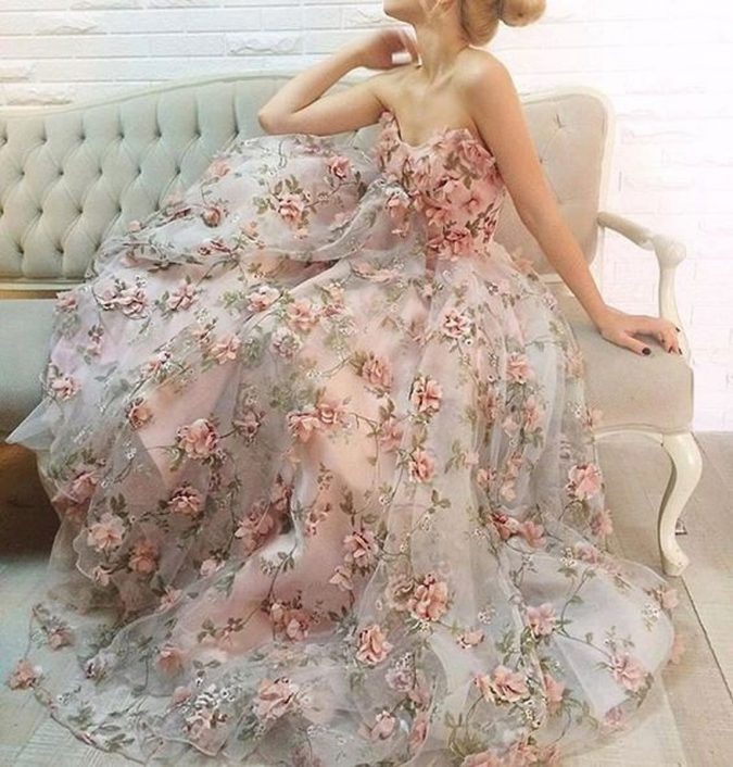 floral gowns 1 150+ Best Bridal Fashion Trends and Ideas for Fall/winter - 5