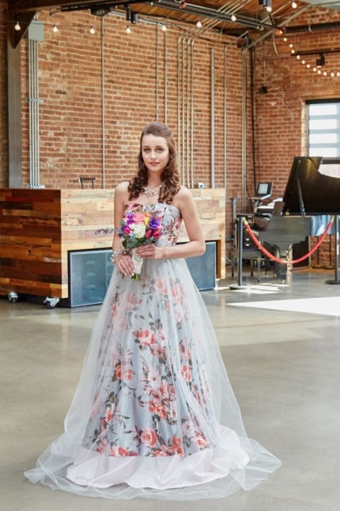 floral print wedding gowns 150+ Best Bridal Fashion Trends and Ideas for Fall/winter - 9