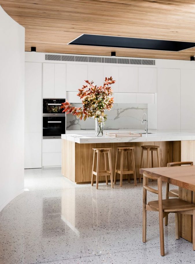 terrazzo kitchen floor Top 10 Stylish and Practical Kitchen Design Trends - 9