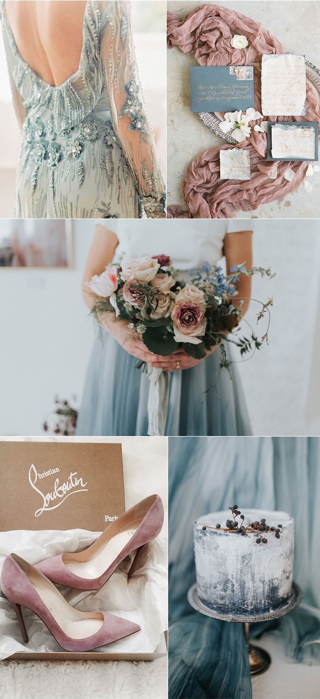Trend Forecasting: Top 15 Expected Wedding Color Ideas 37 Mauve and Dusty Blue Wedding Color Palette 1 Trend Forecasting: Top 15 Expected Wedding Color Ideas - 37