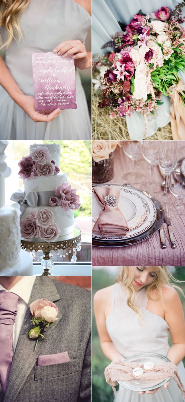 Trend Forecasting: Top 15 Expected Wedding Color Ideas 9 Mauve and Grey Wedding Color Palette 1 Trend Forecasting: Top 15 Expected Wedding Color Ideas - 9