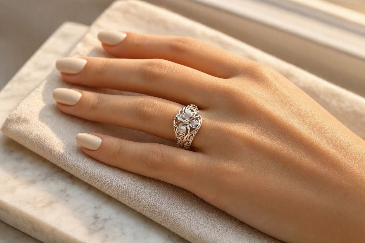 12 Stellar Sterling Silver Rings for Women 11 Sterling Silver Floral Filigree Ring 12 Stellar Sterling Silver Rings for Women - 11