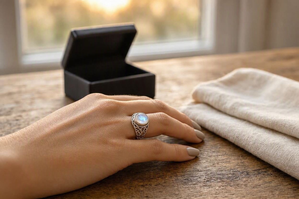 12 Stellar Sterling Silver Rings for Women 8 Sterling Silver Moonstone Ring 12 Stellar Sterling Silver Rings for Women - 8