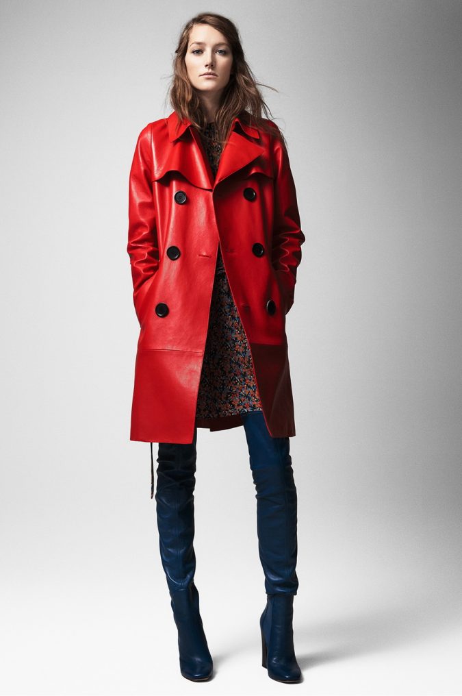 Womens-outfit-red-Leather-Coat-675x1016 70+ Elegant Winter Outfit Ideas for Business Women