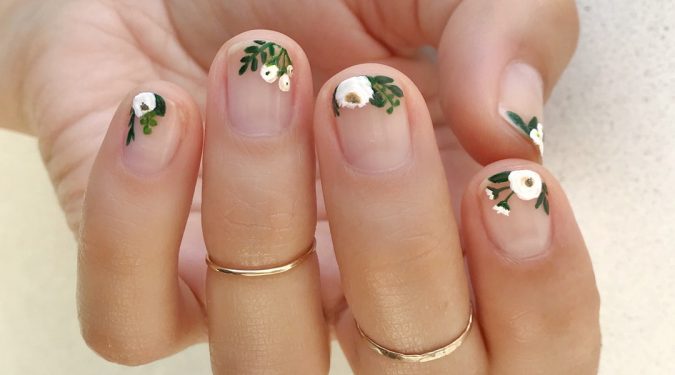 floral nail art design +60 Hottest Nail Design Ideas for Your Graduation - 32