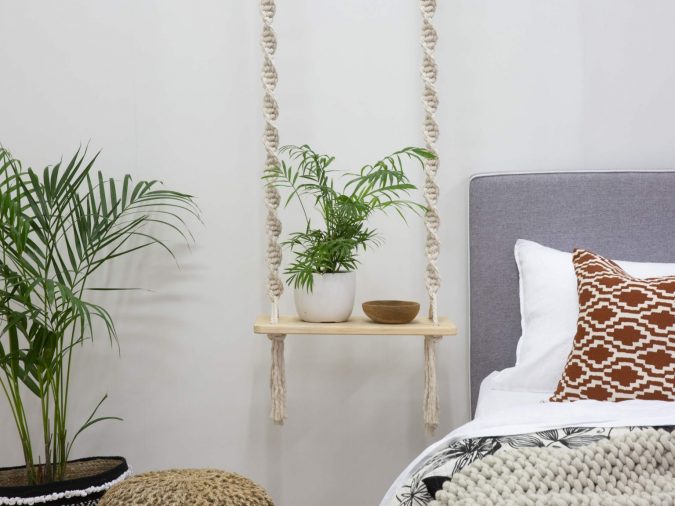 macrame hanging shelf 15+ Outdated Home Decorating Trends Coming Back - 23