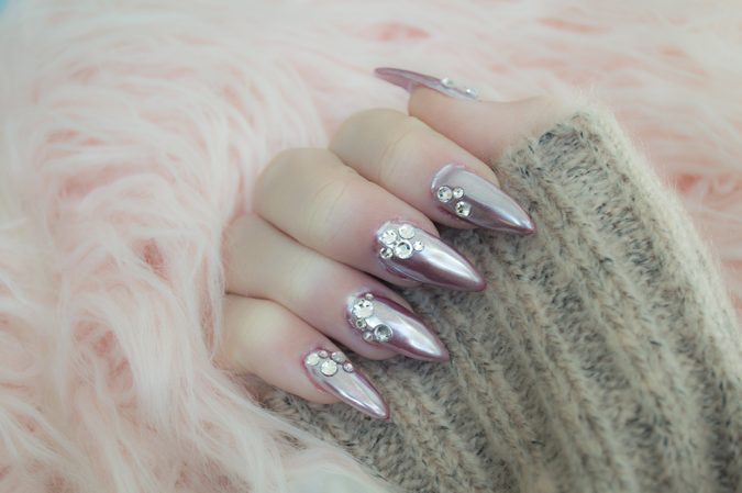 metallic nail art 60+ Most Fabulous Winter Nail Design Ideas This Year - 54