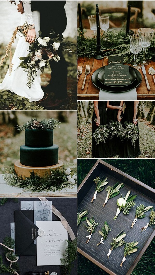 Trend Forecasting: Top 15 Expected Wedding Color Ideas 2 olive and black winter woodsy wedding color ideas 1 Trend Forecasting: Top 15 Expected Wedding Color Ideas - 2