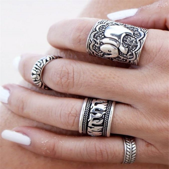 sterling silver ring Sunscsc 60+ Stellar Sterling Silver Rings for Women - 7