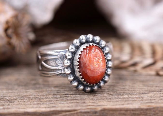 sterling silver ring with orange stone 60+ Stellar Sterling Silver Rings for Women - 39