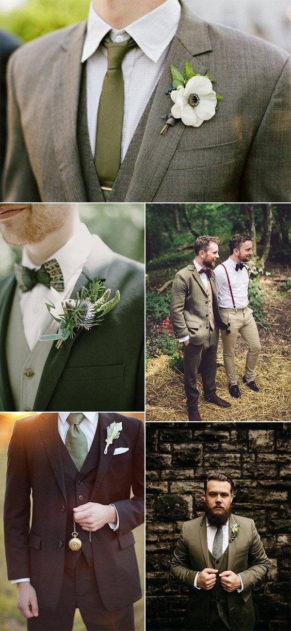 trending olive green groom attire wedding ideas Trend Forecasting: Top 15 Expected Wedding Color Ideas - 5