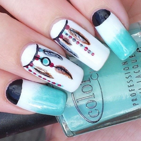 tribal nail art dreamcatcher 60+ Most Fabulous Winter Nail Design Ideas This Year - 32