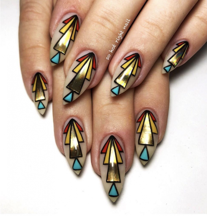 tribal-nail-design-675x703 60+ Most Fabulous Winter Nail Design Ideas This Year