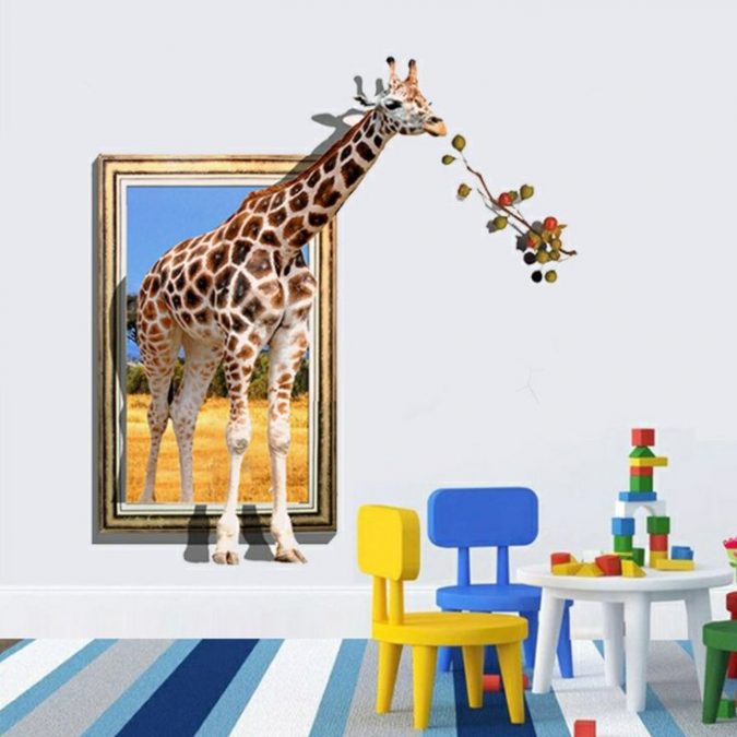 3D wall sticker design look 15 Simple Décor Tips to Make Your Kids' Room Look Attractive - 20