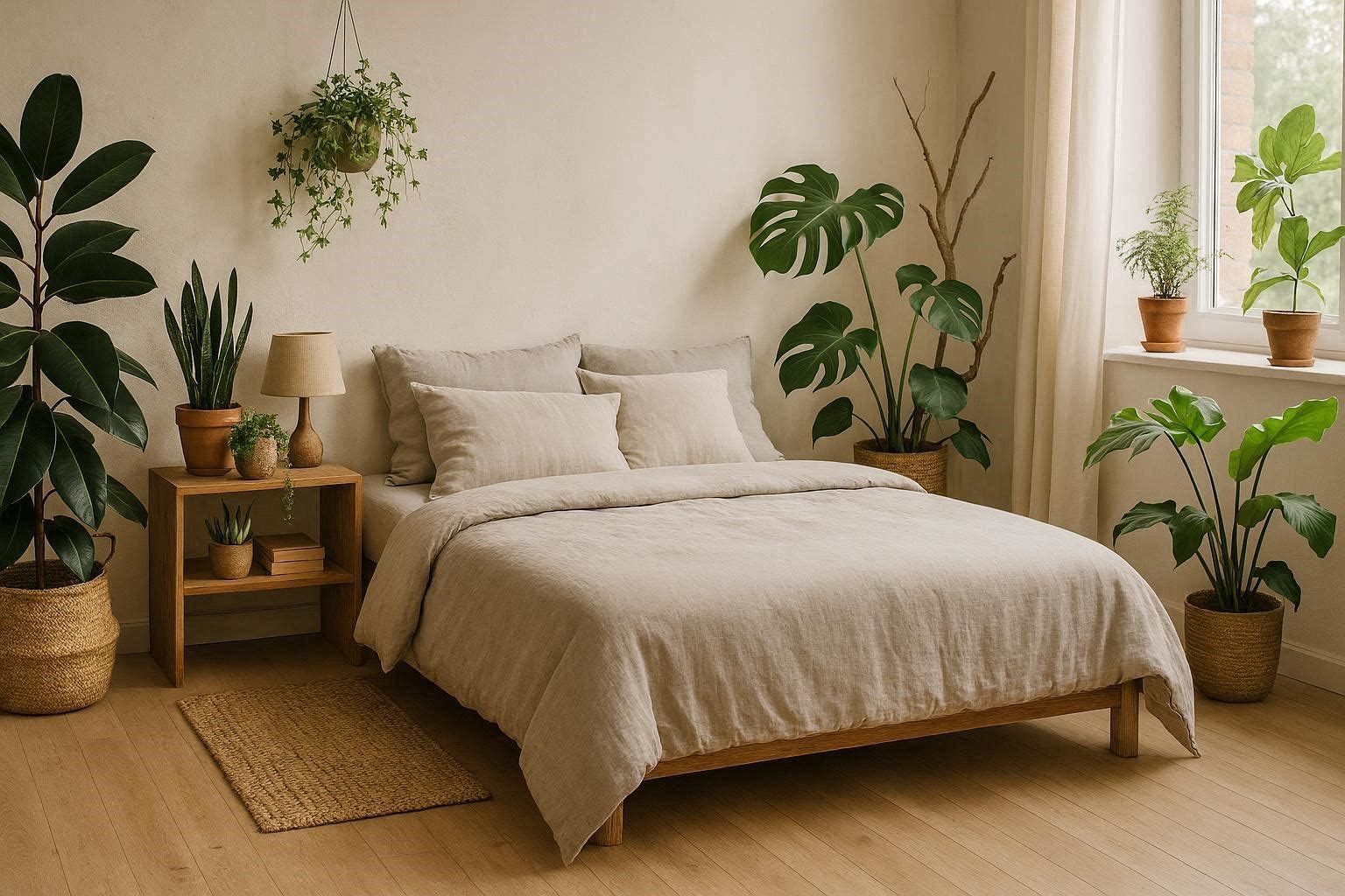 Add Plants and Natural Elements for a Fresh Look 15 Budget Friendly Bedroom Ideas to Make Your Space Look Expensive - 13