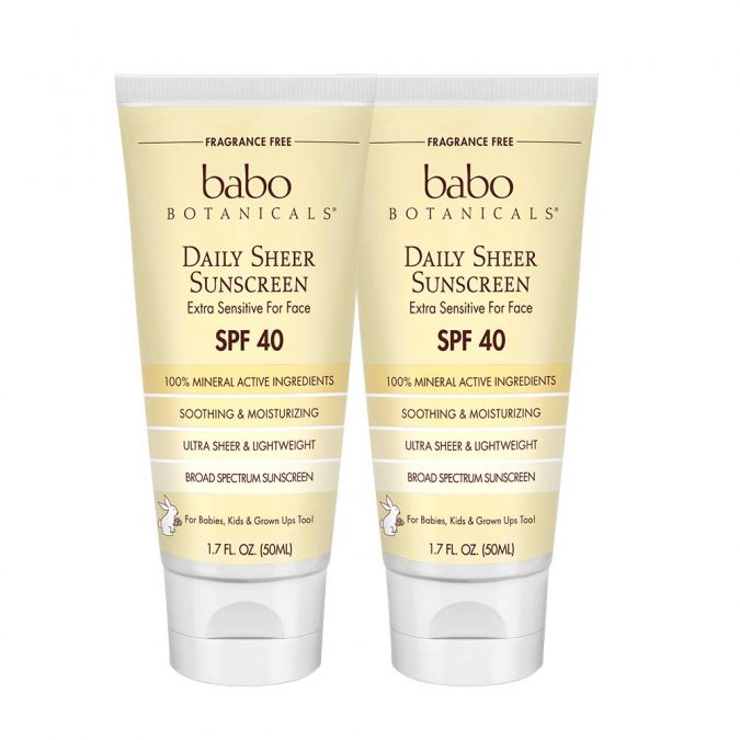Babo Botanicals SPF 40 Daily Sheer Facial Sunscreen 7 Amazing Skin Care Gifts for Your Loved One Under $100 - 6