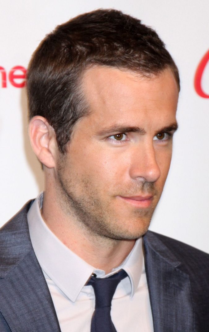 Ryan Reynolds crew haircut short 10 Best Men's Haircuts According to Face Shape - 17