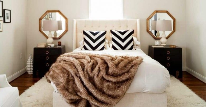 bedroom decor faux fur blanket 20 Cheapest Bedroom Ideas to Make Your Space Look Expensive - bedroom decorations 40