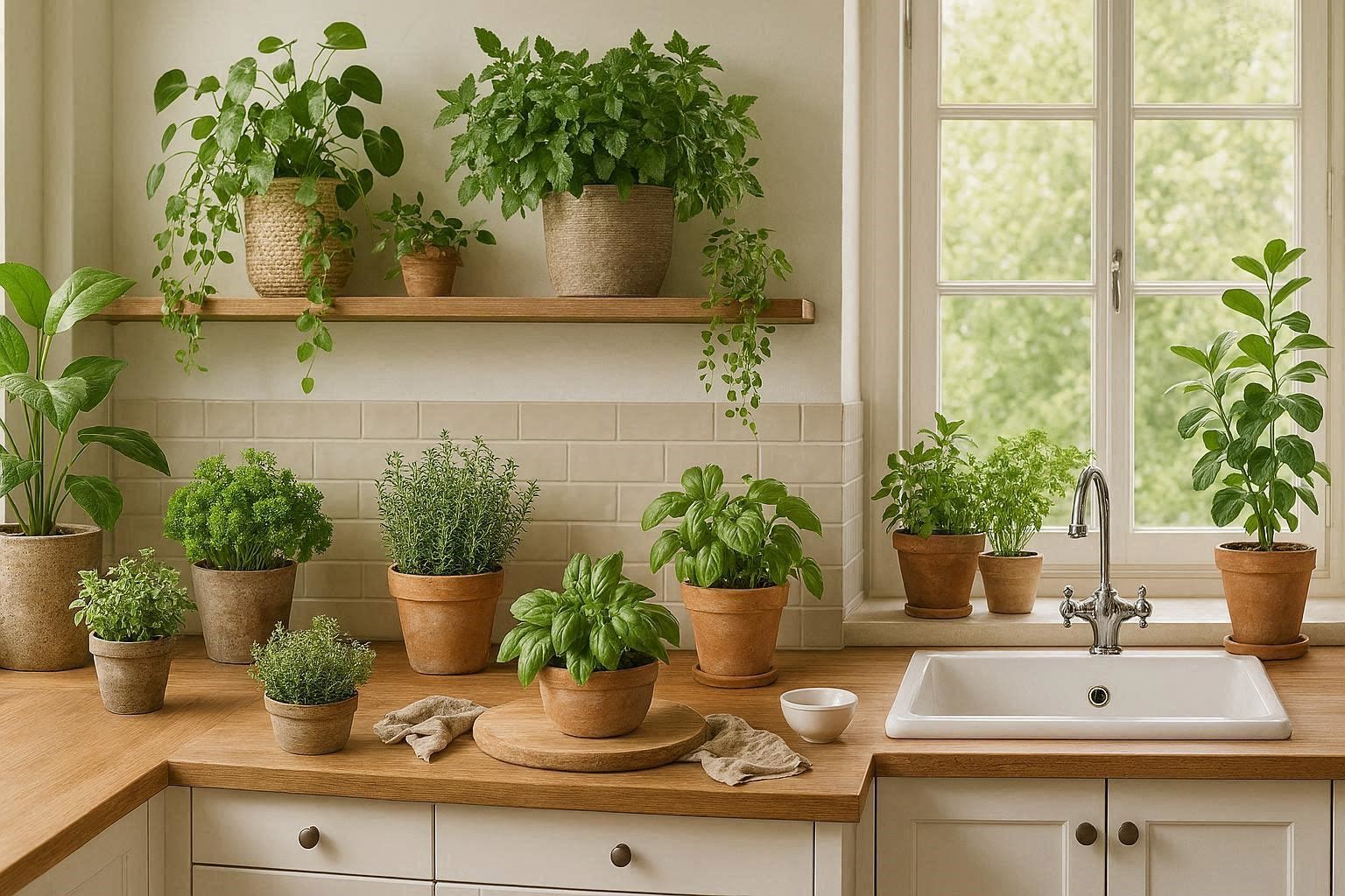 Top 16 Creative Kitchen Decoration Tricks No One Told You About 6 Bring Nature Inside With Plants and Fresh Herbs Top 16 Creative Kitchen Decoration Tricks No One Told You About - 6
