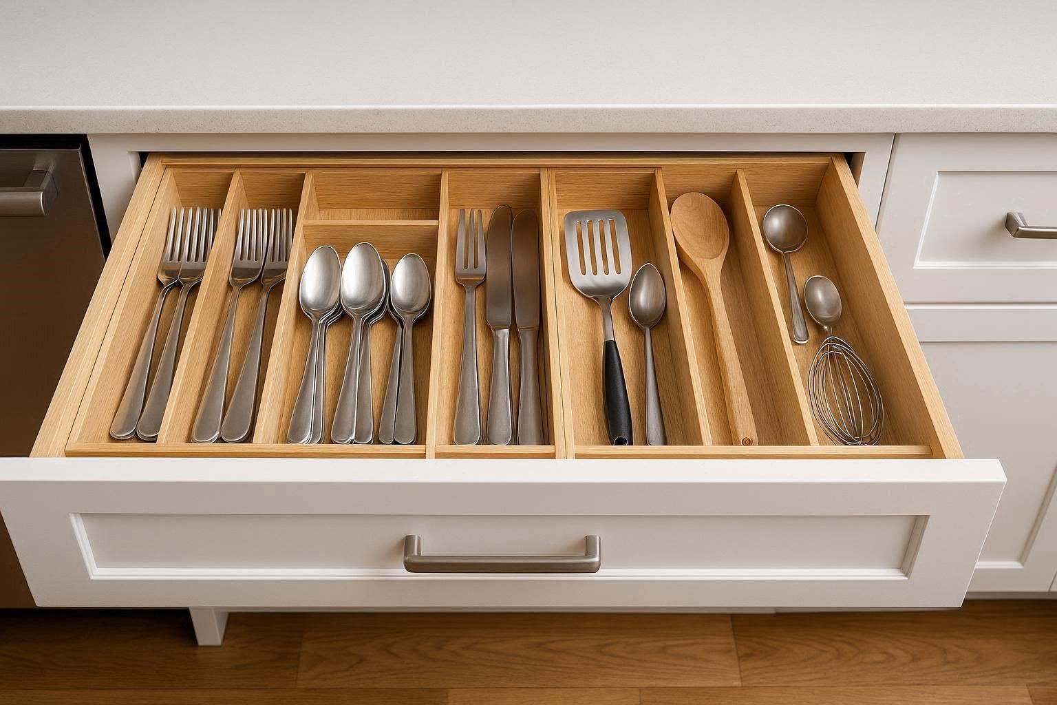 Top 16 Creative Kitchen Decoration Tricks No One Told You About 14 Install Drawer Organizers for a Cleaner Kitchen Design Top 16 Creative Kitchen Decoration Tricks No One Told You About - 14